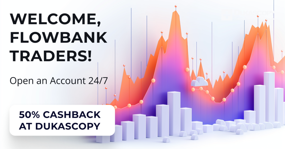 Dukascopy welcomes FlowBank traders with an exclusive 50% CashBack offer