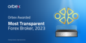 Orbex awarded "Most Transparent Forex Broker 2023"