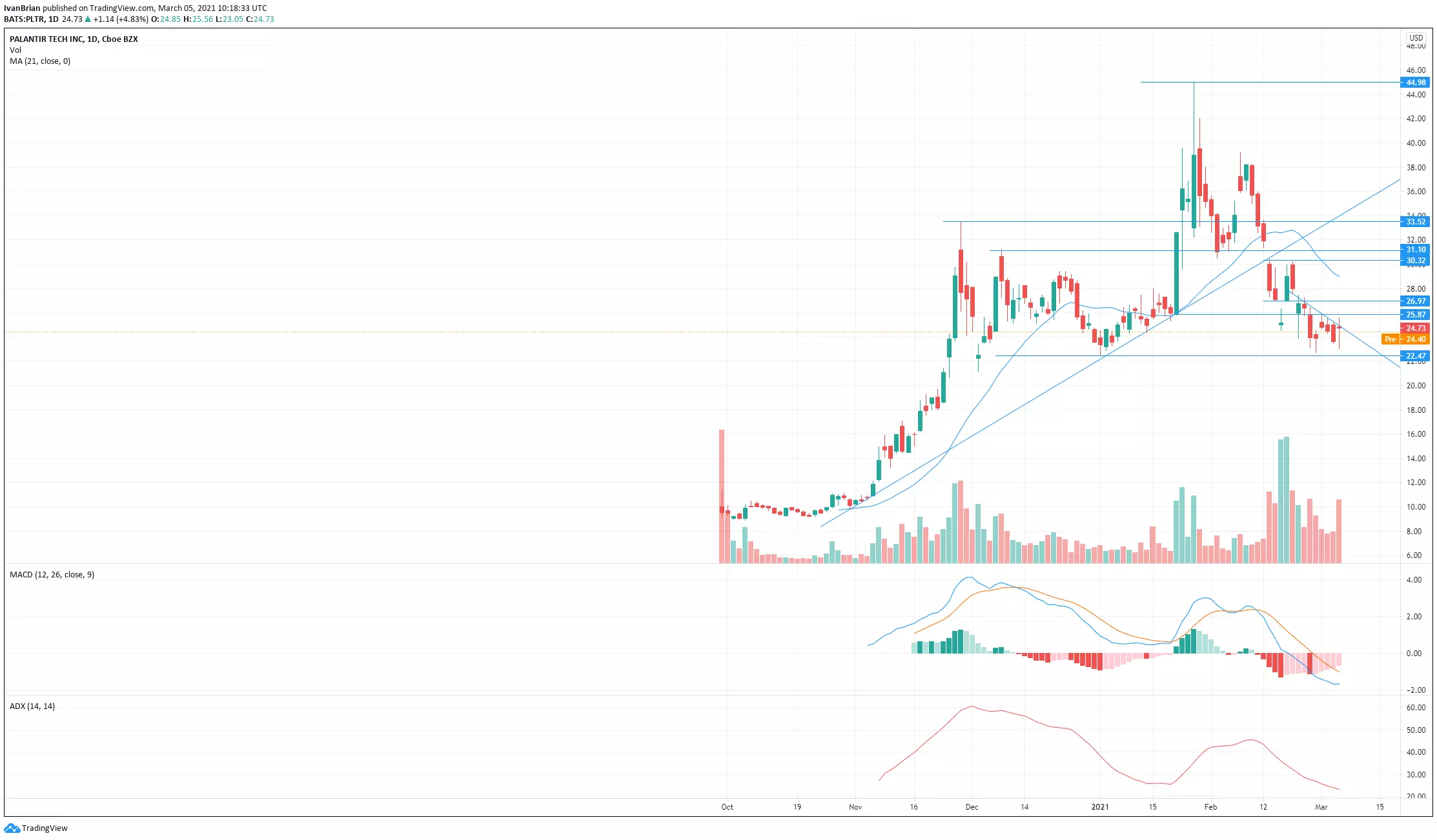 pltr share price forecast 2025