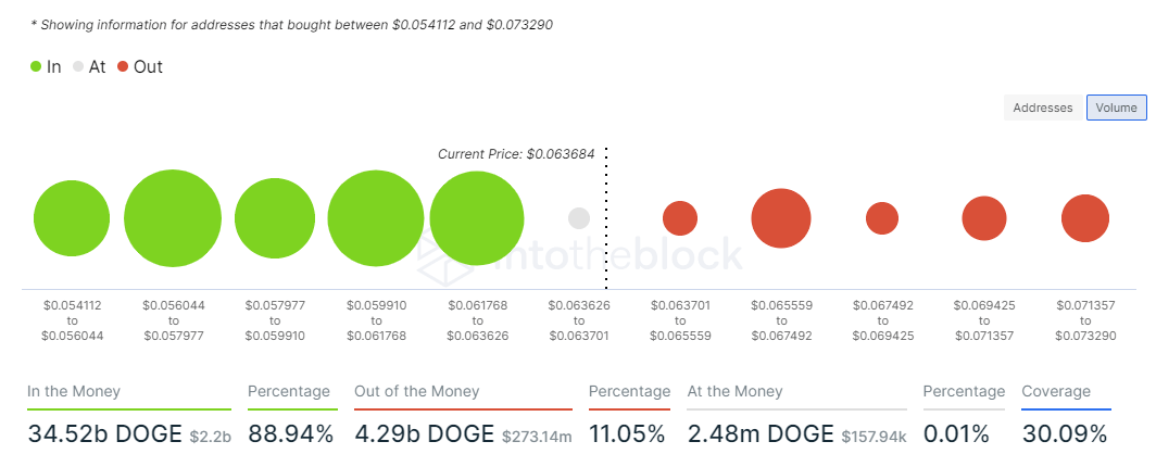 DOGE IOMAP Chart