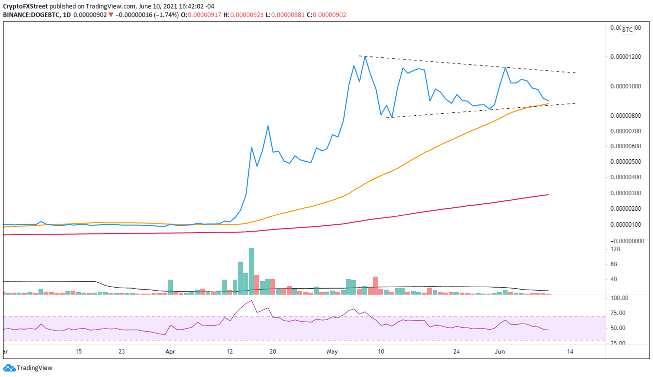 DOGE/BTC daily chart