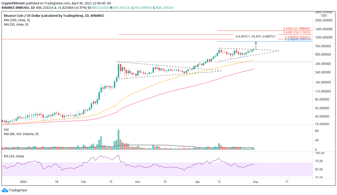 BNB/USD daily chart