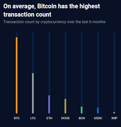 Transaction count for last six months on BitPay
