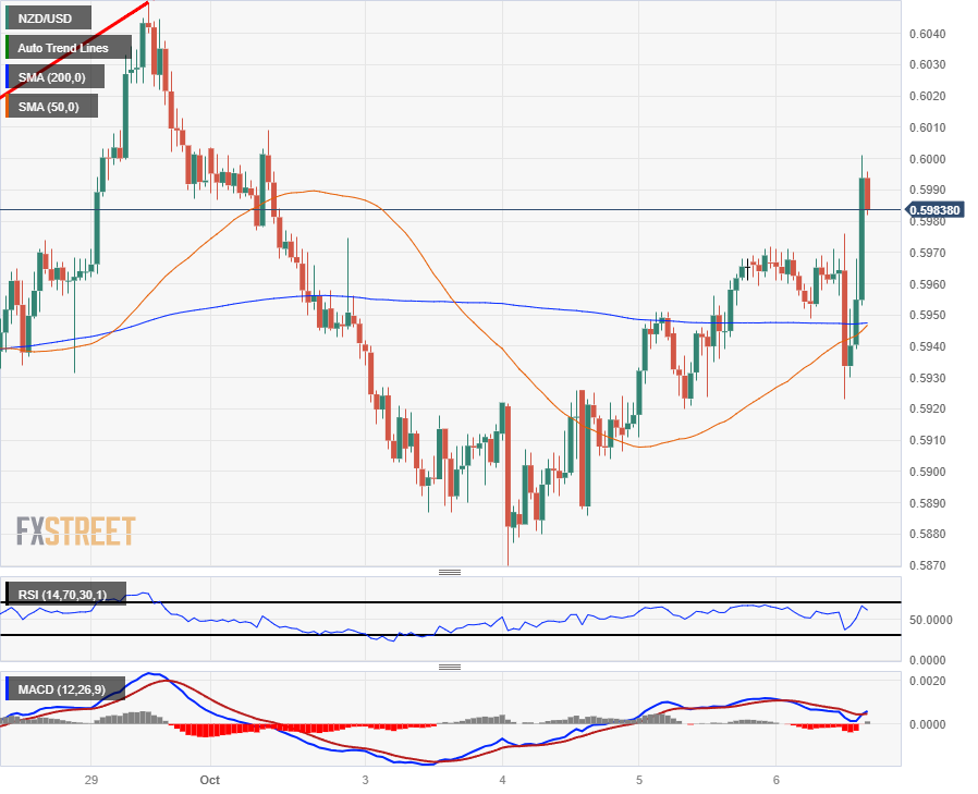 Пара NZD/USD восстанавливается до 0,6000, поскольку доллар США откатывается на волне NFP