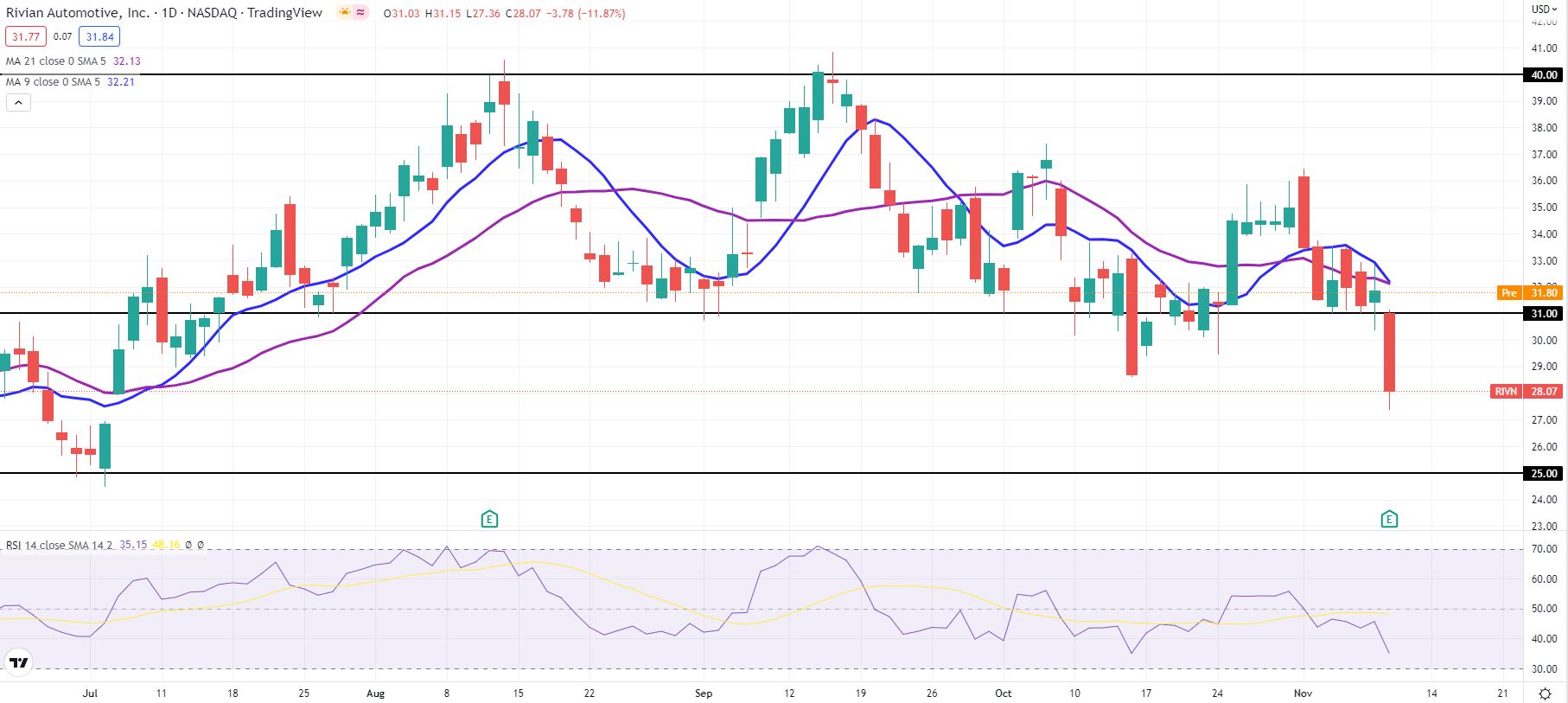 RIVN stock daily chart