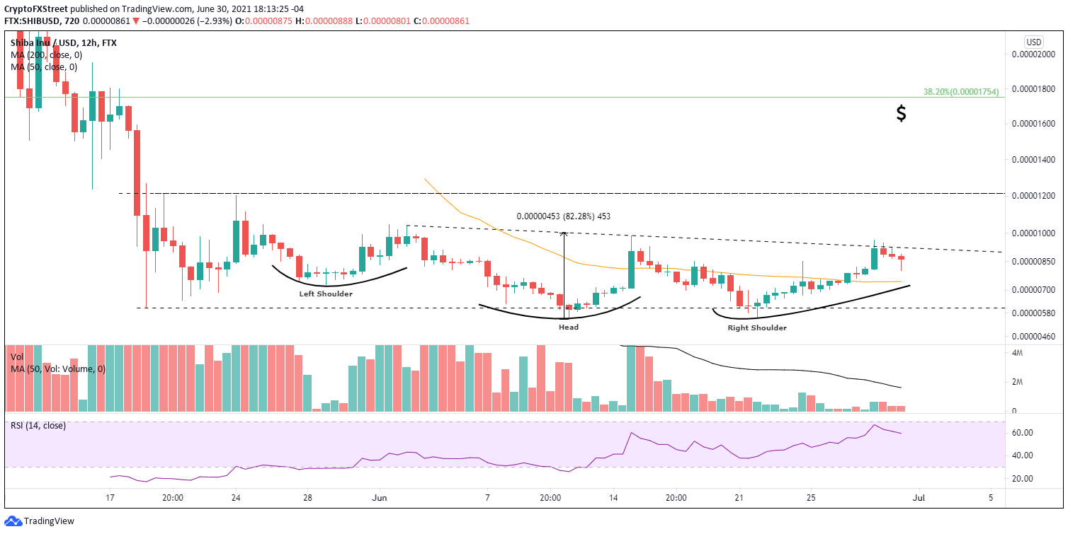 SHIB/USD 12-hour chart