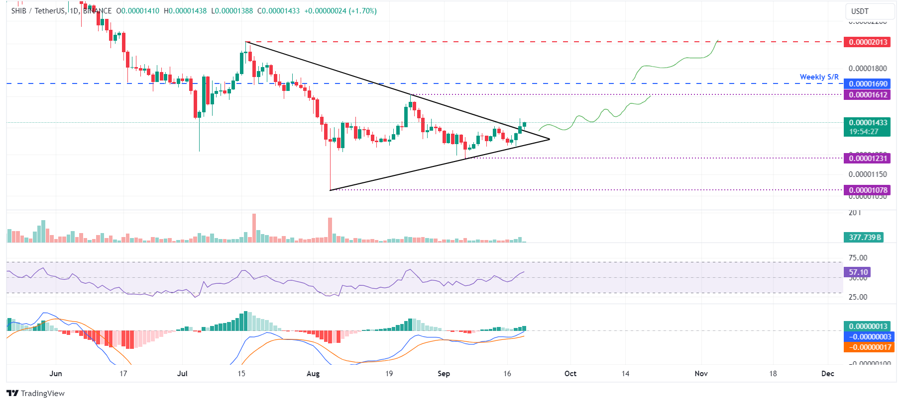 SHIB/USDT daily chart