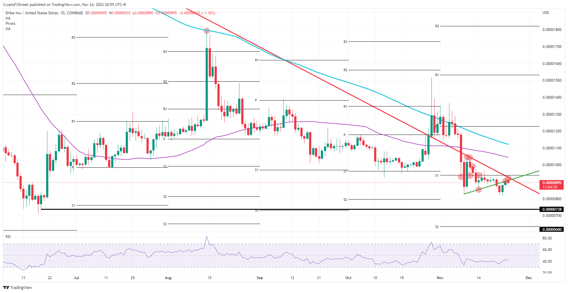 SHIB/USD daily chart