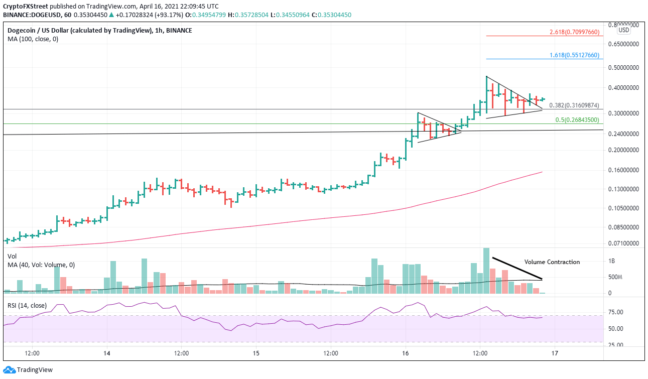 DOGE/USD 1-hour chart