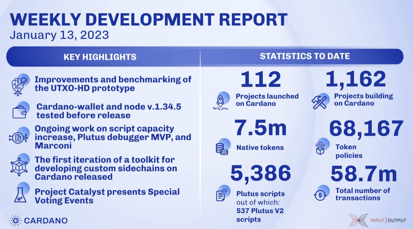 Cardano's weekly development report by IOG