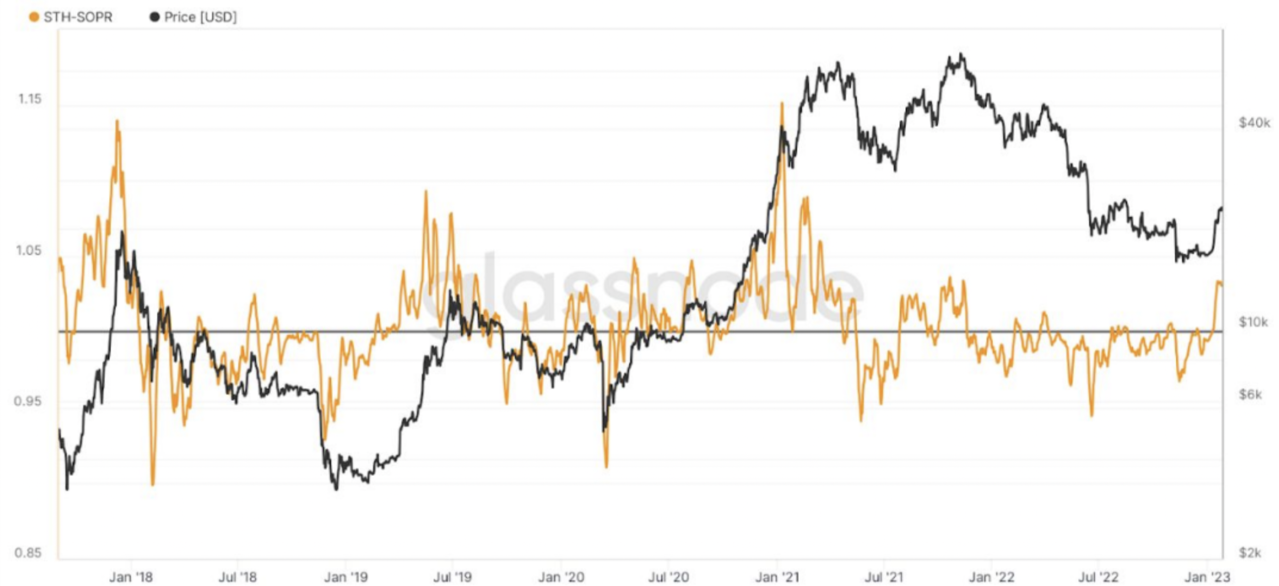 Краткосрочные держатели продают BTC с прибылью, в то время как долгосрочные держатели держат BTC.