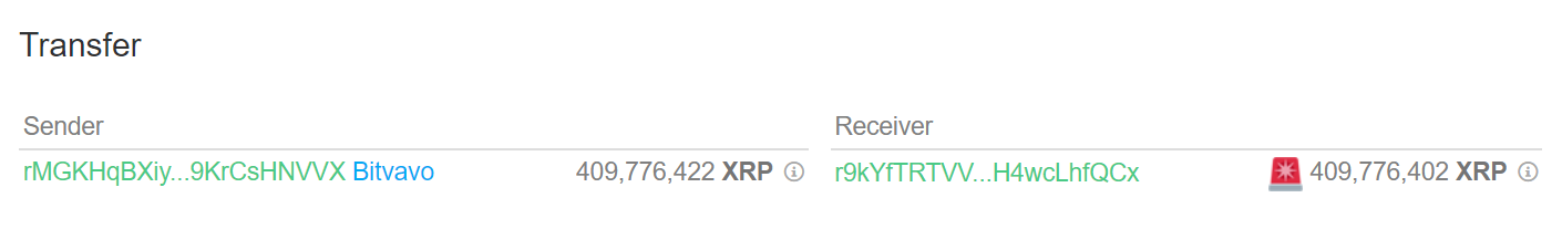 XRP whale transfer