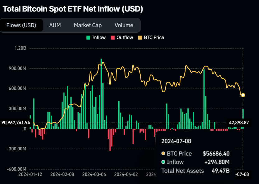 Bitcoin Spot ETF Net Inflow chart