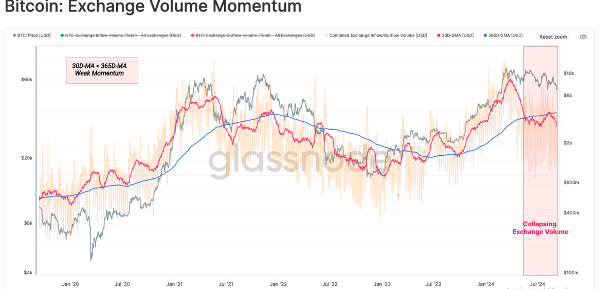 Bitcoin Exchange Volume Momentum