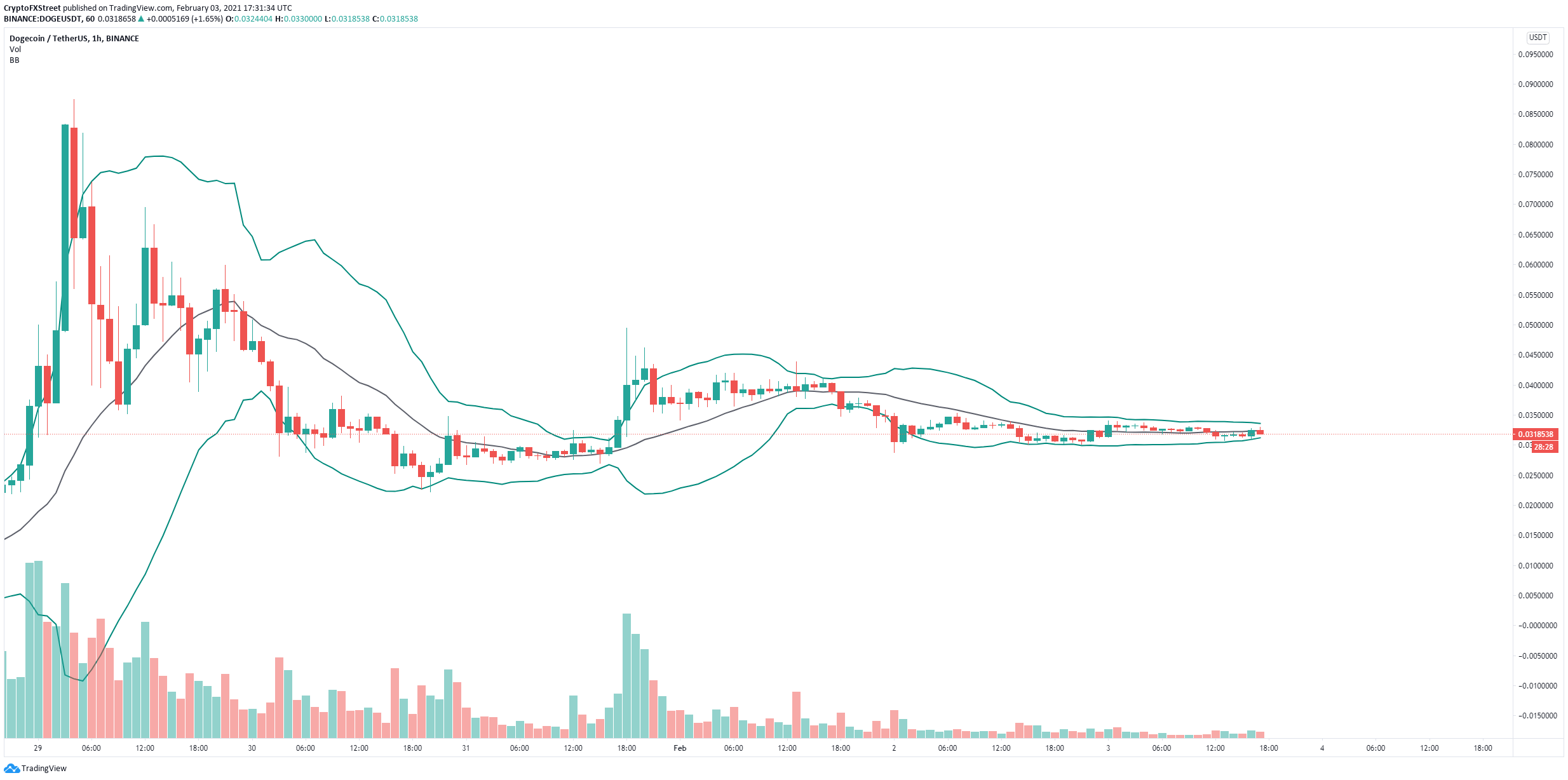 Dogecoin price down information