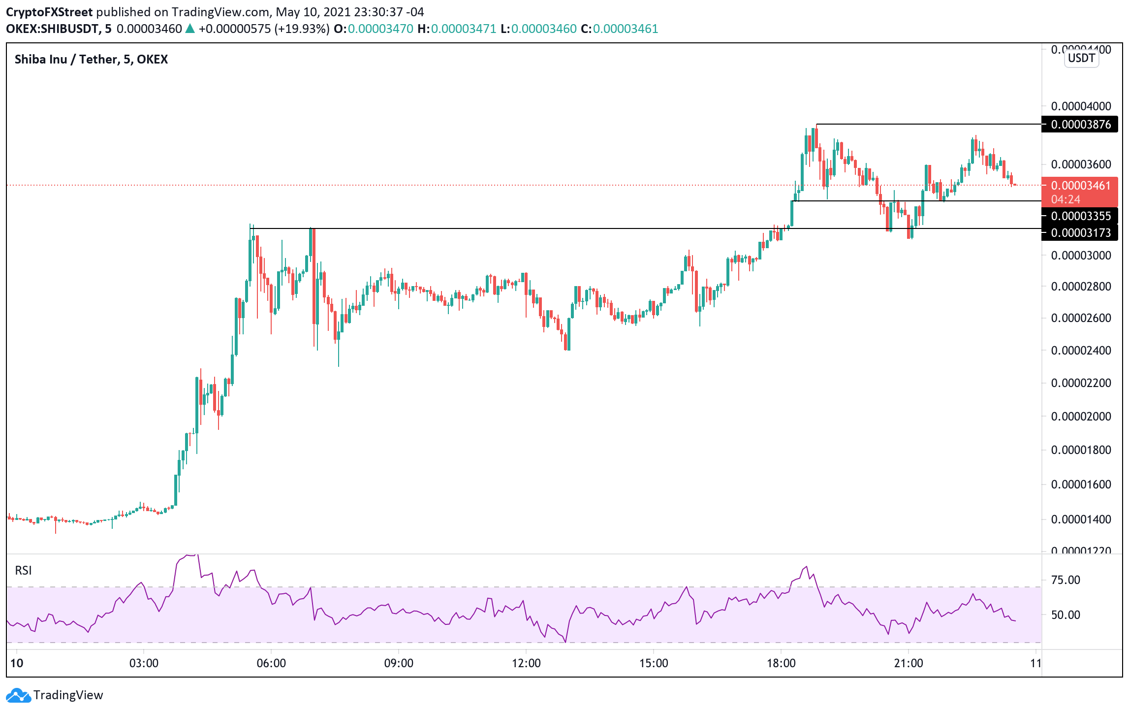 shib coin price binance