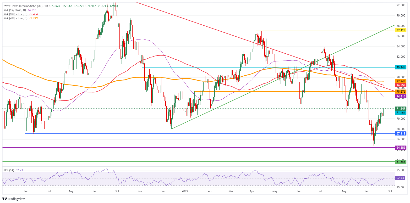 Petróleo Crudo WTI de EE.UU.: Gráfico Diario