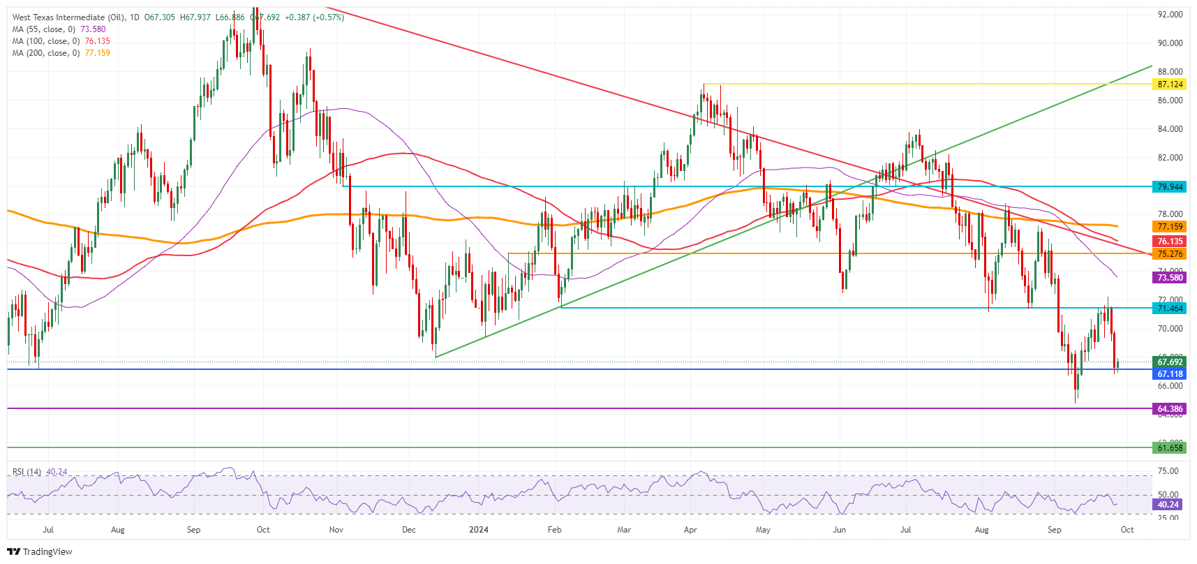 Petróleo Crudo WTI de EE.UU.: Gráfico Diario