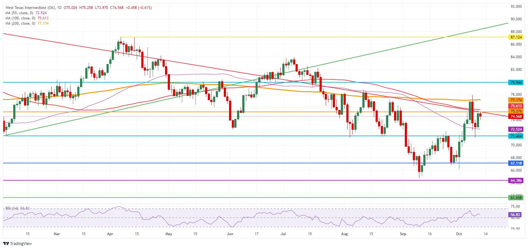 Petróleo Crudo WTI de EE.UU.: Gráfico Diario