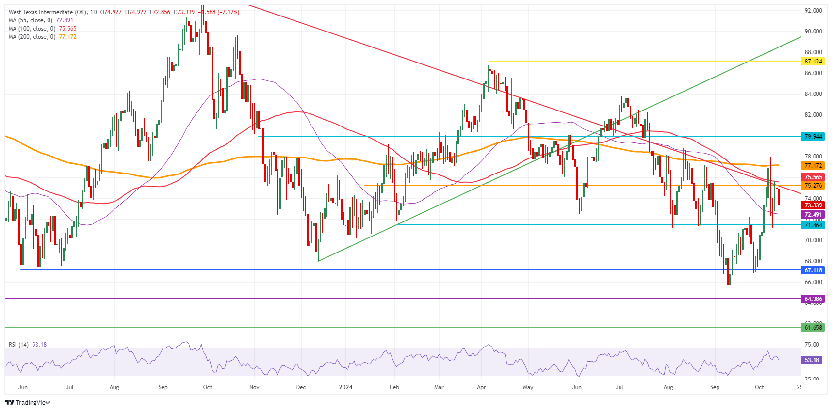 Petróleo Crudo WTI de EE.UU.: Gráfico Diario