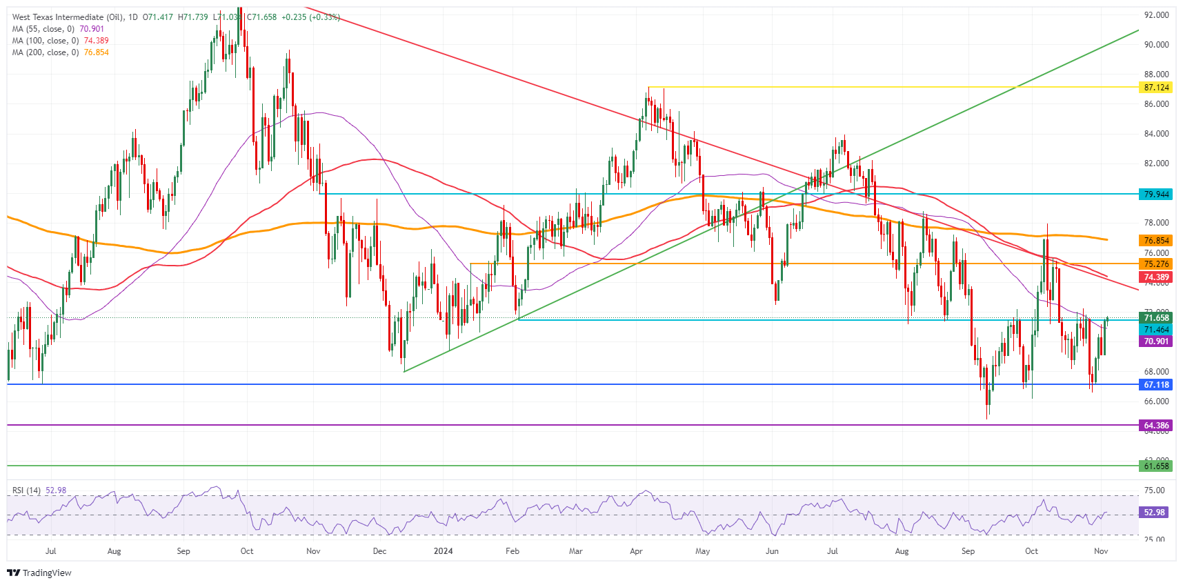 US WTI Crude Oil: Daily Chart