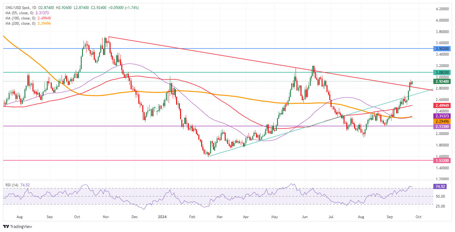 Natural gas: daily chart